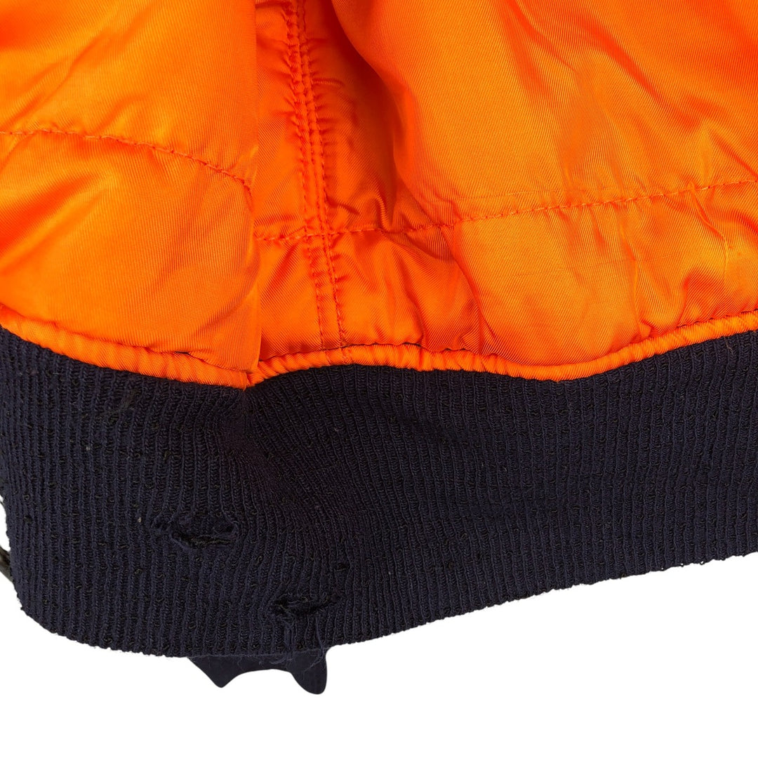 90'S civilian Alpha MA-1 style padded military flight jacket, made in the USA, men's size XL, vintage Nylon navy blue type Vintage Second Hand