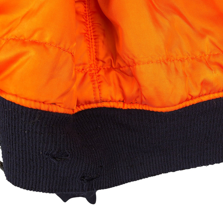 90'S civilian Alpha MA-1 style padded military flight jacket, made in the USA, men's size XL, vintage Nylon navy blue type Vintage Second Hand