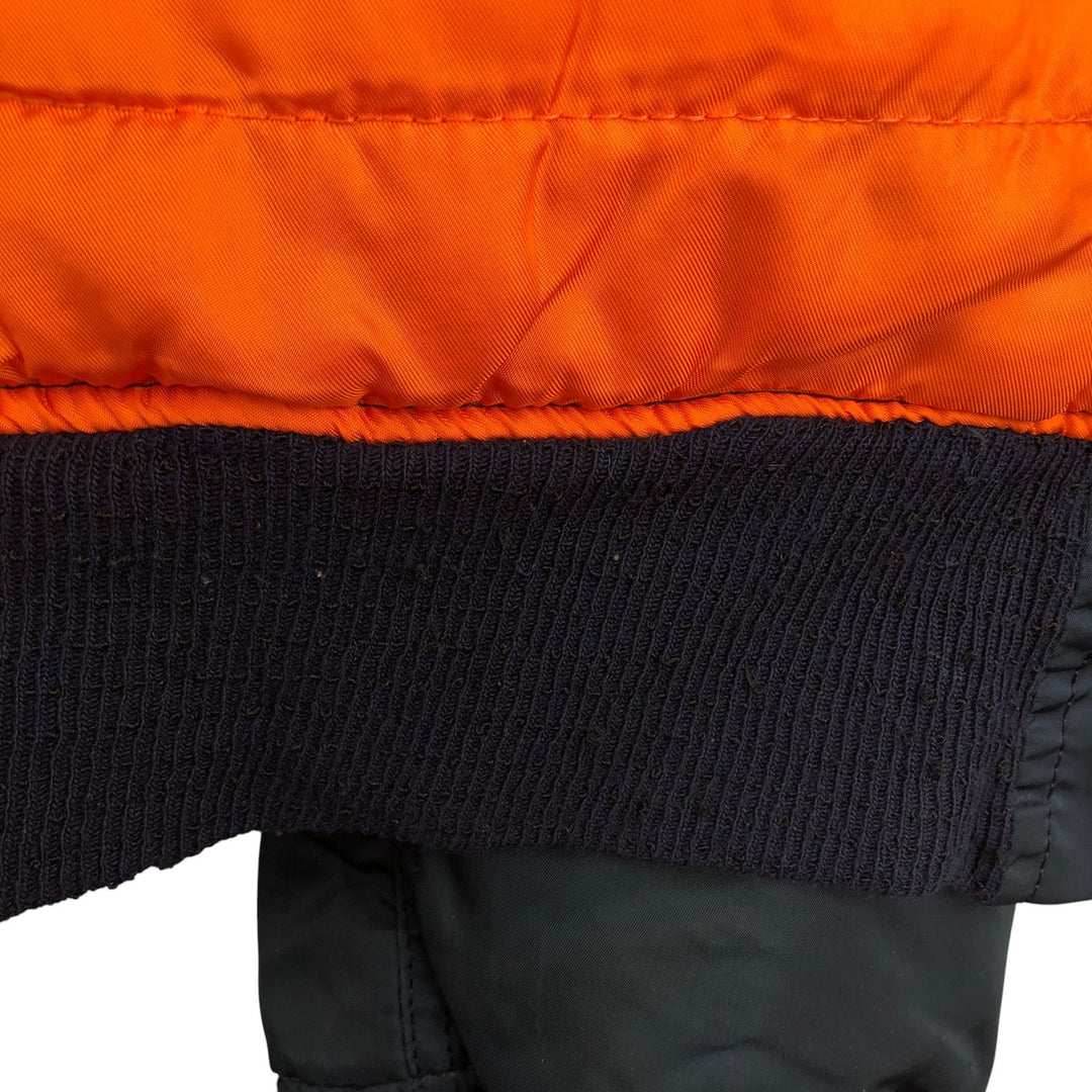 90'S civilian Alpha MA-1 style padded military flight jacket, made in the USA, men's size XL, vintage Nylon navy blue type Vintage Second Hand