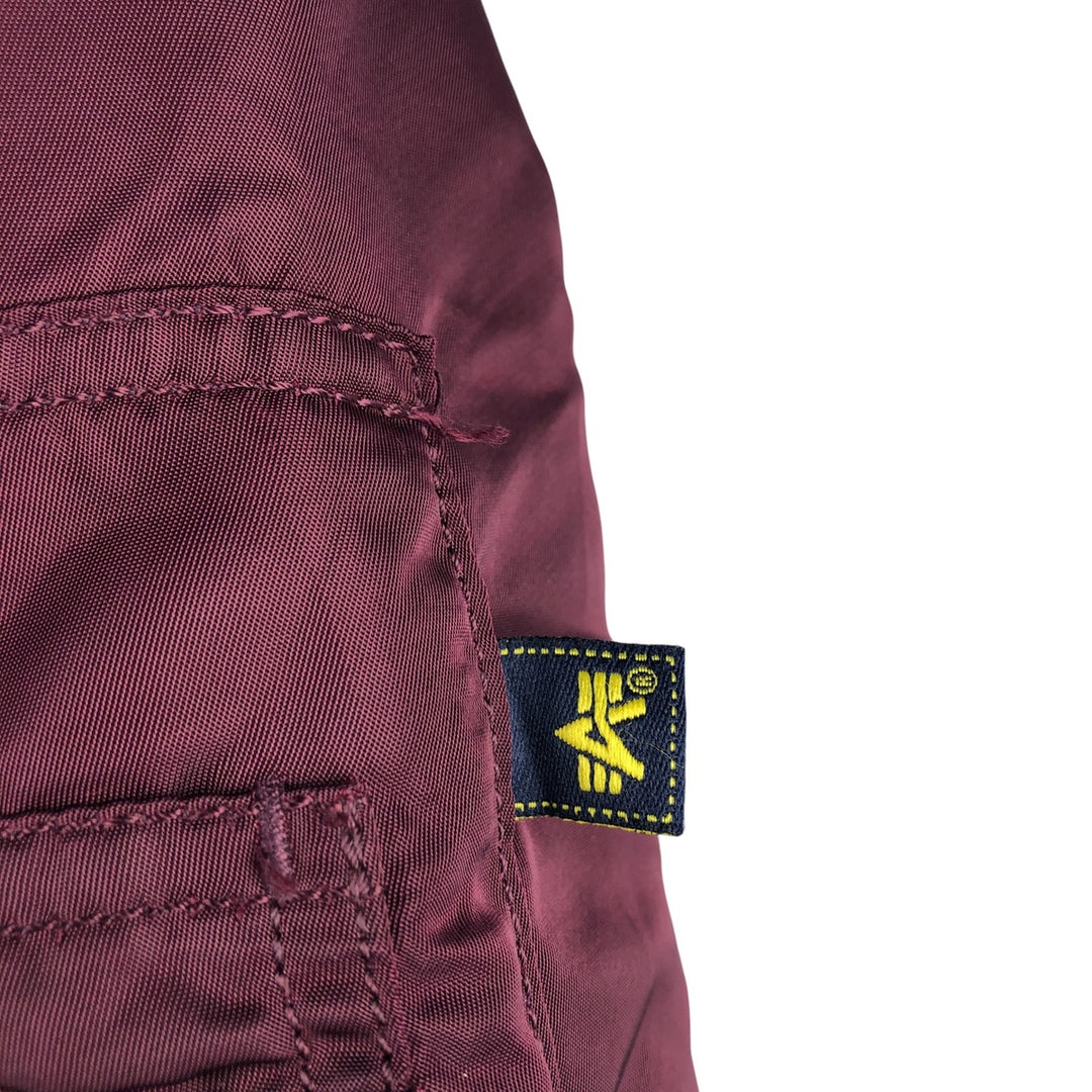 Civilian Alpha MA-1 Slim Fit Military Flight Jacket with Padded Lining, Men's Size L, Vintage Nylon wine-red Vintage Second Hand