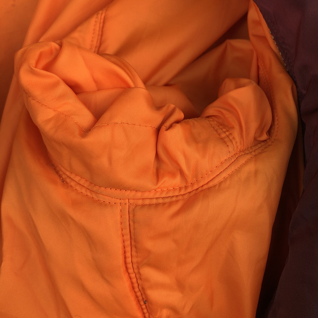 Civilian Alpha MA-1 Slim Fit Military Flight Jacket with Padded Lining, Men's Size L, Vintage Nylon wine-red Vintage Second Hand