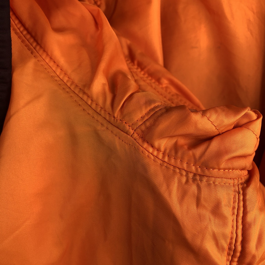 Civilian Alpha MA-1 Slim Fit Military Flight Jacket with Padded Lining, Men's Size L, Vintage Nylon wine-red Vintage Second Hand