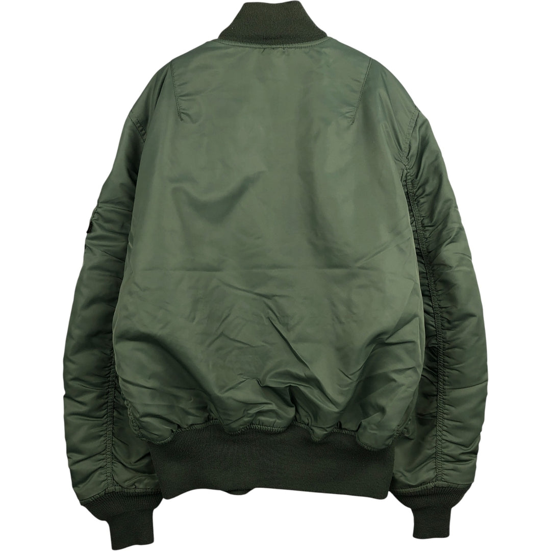 90'S civilian Alpha MA-1 style padded military flight jacket, men's size M, vintage Nylon Khaki type Vintage Second Hand