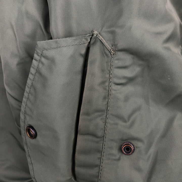 90'S civilian Alpha MA-1 style padded military flight jacket, men's size M, vintage Nylon Khaki type Vintage Second Hand