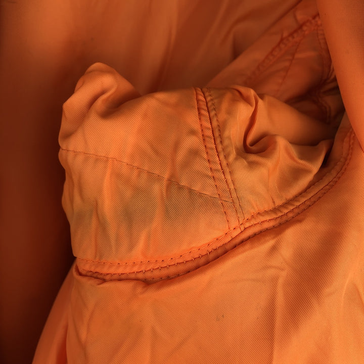 90'S civilian Alpha MA-1 style padded military flight jacket, men's size M, vintage Nylon Khaki type Vintage Second Hand