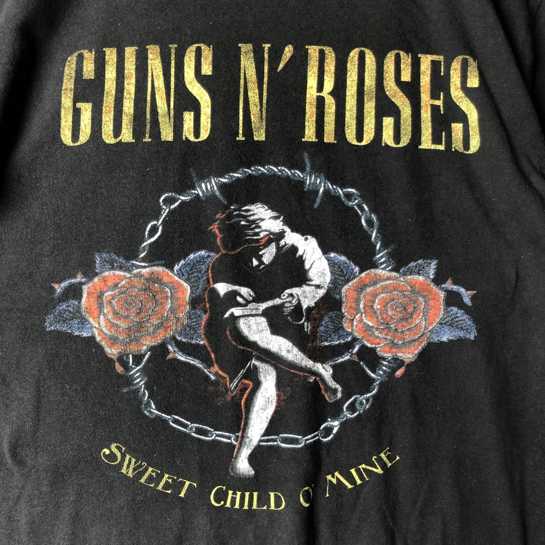 GUNS N' ROSES Guns N' Roses Band T-shirt Band T Men's L size cotton black type Vintage Second Hand