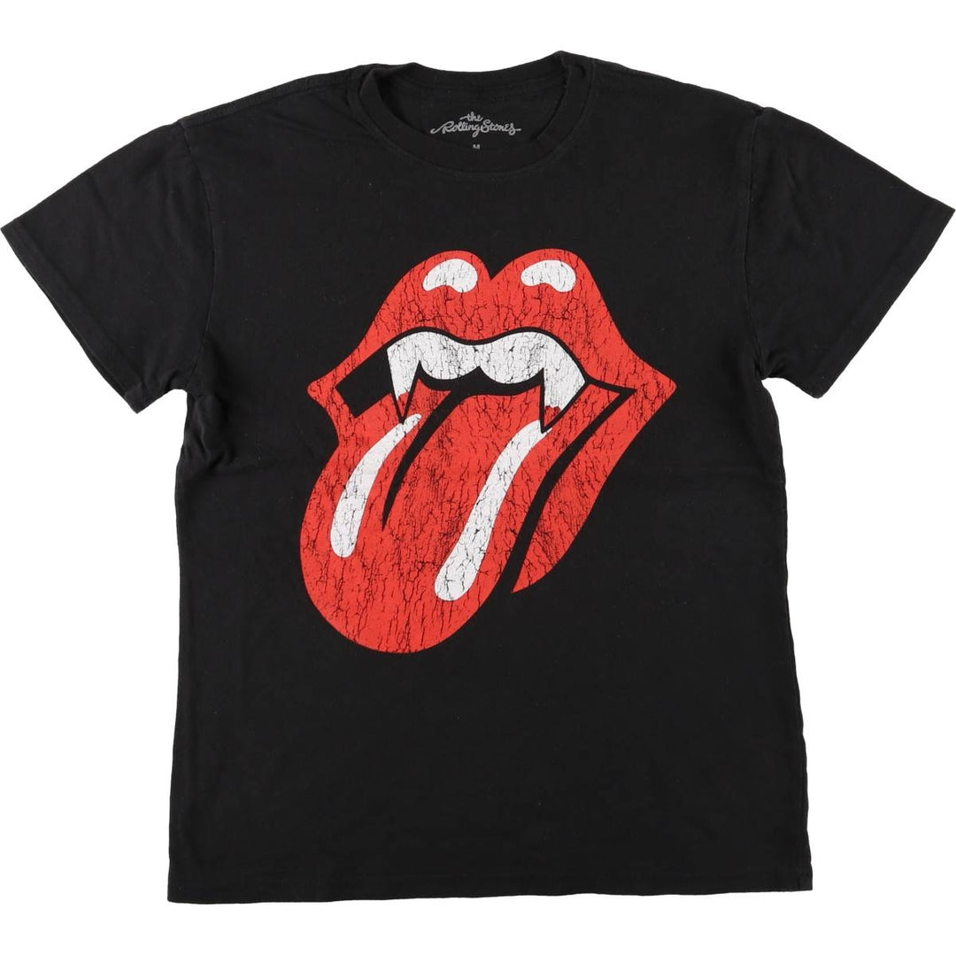 The Rolling Stones Band T-shirt, Men's M size cotton black type Vintage Second Hand