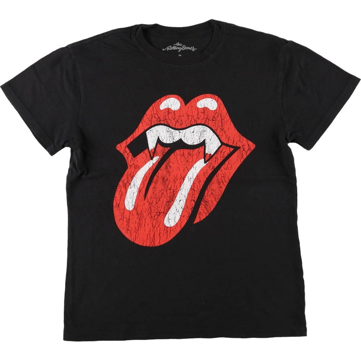 The Rolling Stones Band T-shirt, Men's M size cotton black type Vintage Second Hand