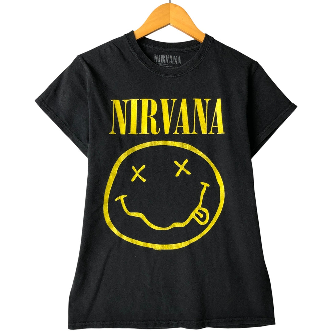 NIRVANA Nirvana Band T-shirt, Band T, Men's S size cotton black type Vintage Second Hand
