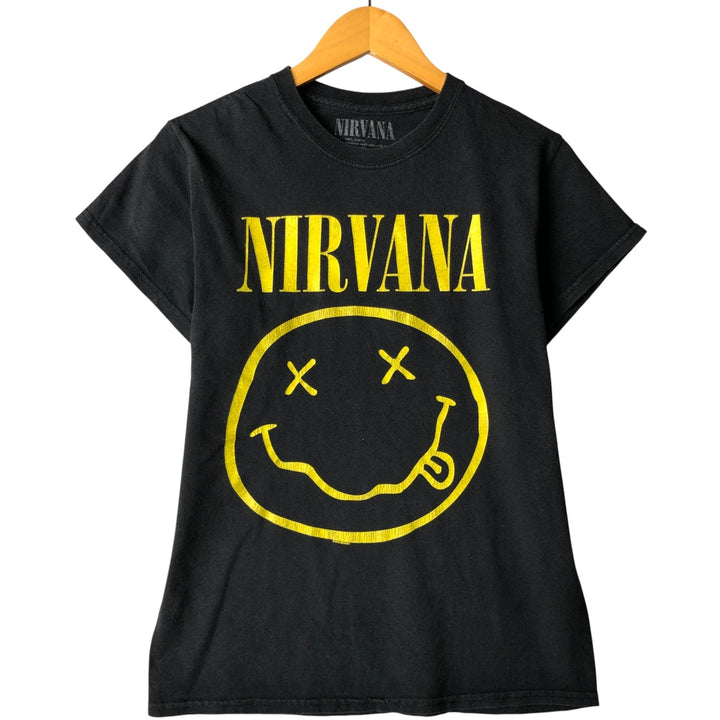 NIRVANA Nirvana Band T-shirt, Band T, Men's S size cotton black type Vintage Second Hand