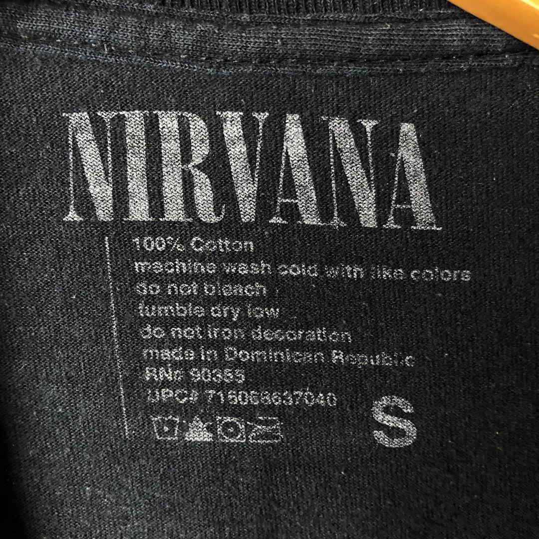 NIRVANA Nirvana Band T-shirt, Band T, Men's S size cotton black type Vintage Second Hand