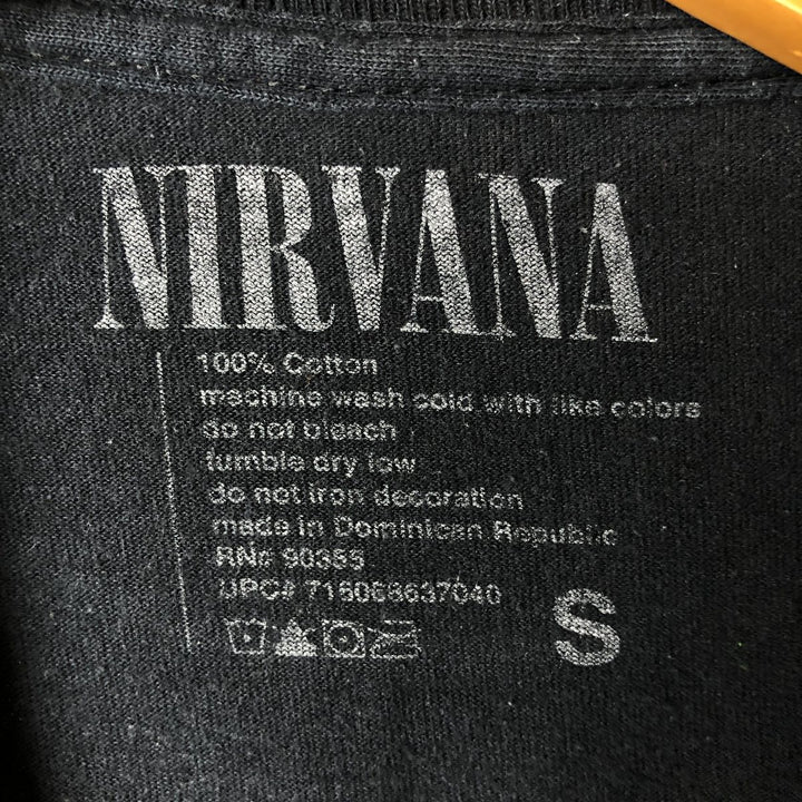 NIRVANA Nirvana Band T-shirt, Band T, Men's S size cotton black type Vintage Second Hand