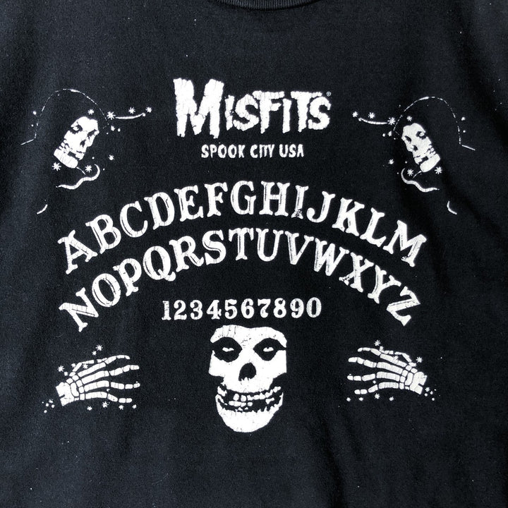 MISFITS Skull Pattern Band T-shirt, Men's L size unclear black type Vintage Second Hand