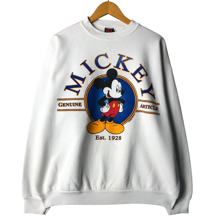 Vintage 90'S MICKY UNLIMITED Mickey Mouse character sweatshirt, Made in USA, Men's XL cotton white type Vintage Second Hand