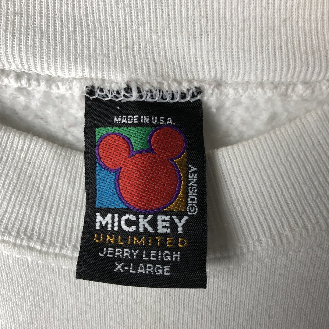 Vintage 90'S MICKY UNLIMITED Mickey Mouse character sweatshirt, Made in USA, Men's XL cotton white type Vintage Second Hand