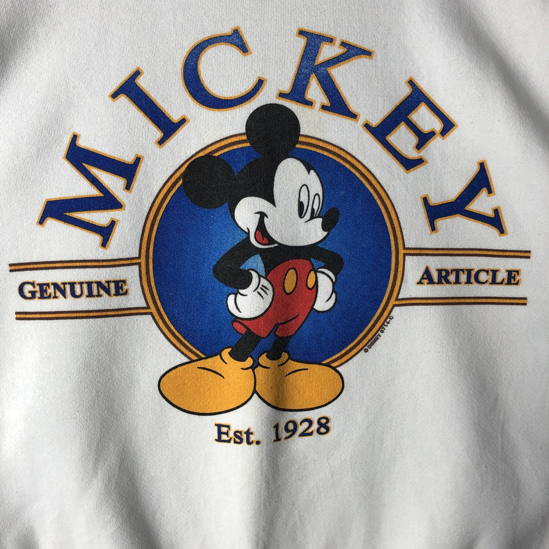 Vintage 90'S MICKY UNLIMITED Mickey Mouse character sweatshirt, Made in USA, Men's XL cotton white type Vintage Second Hand
