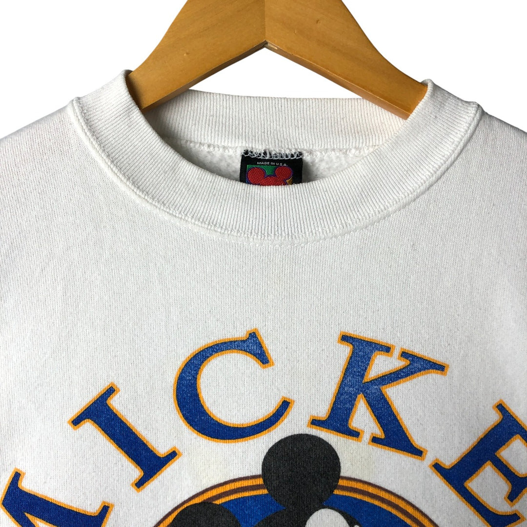 Vintage 90'S MICKY UNLIMITED Mickey Mouse character sweatshirt, Made in USA, Men's XL cotton white type Vintage Second Hand