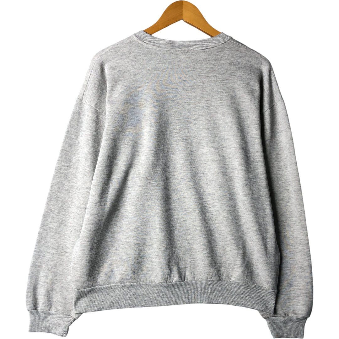 90'S Velva Sheen Flag Pattern Print Sweatshirt, Made in USA, Men's Size Large, Vintage polyester gray type Vintage Second Hand