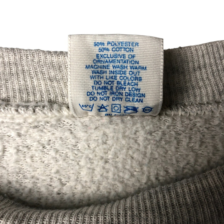 90'S Velva Sheen Flag Pattern Print Sweatshirt, Made in USA, Men's Size Large, Vintage polyester gray type Vintage Second Hand