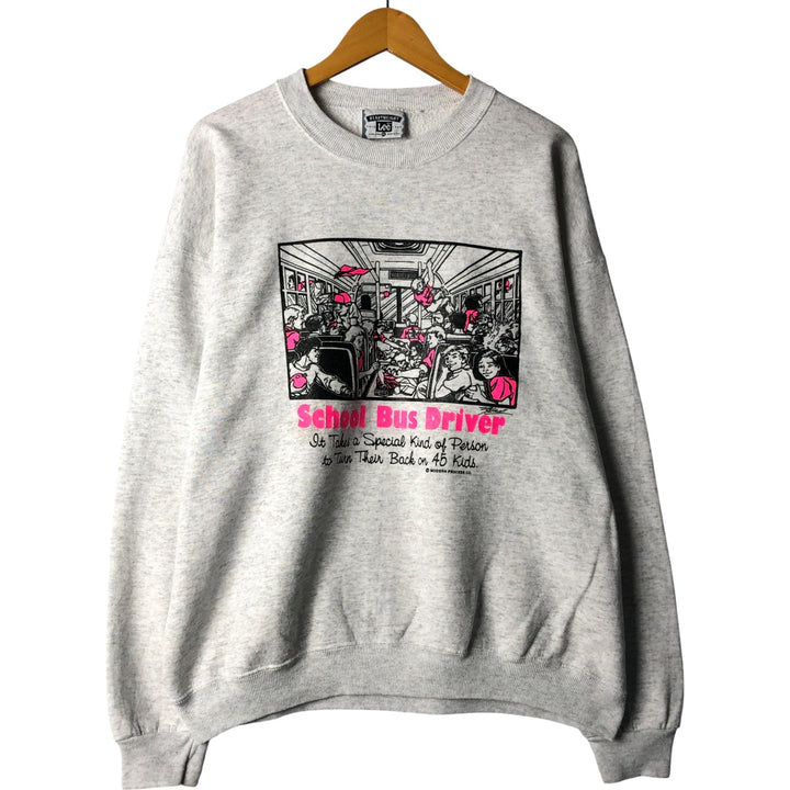 Vintage 90'S Lee printed sweatshirt, made in the USA, men's size XL cotton gray type Vintage Second Hand