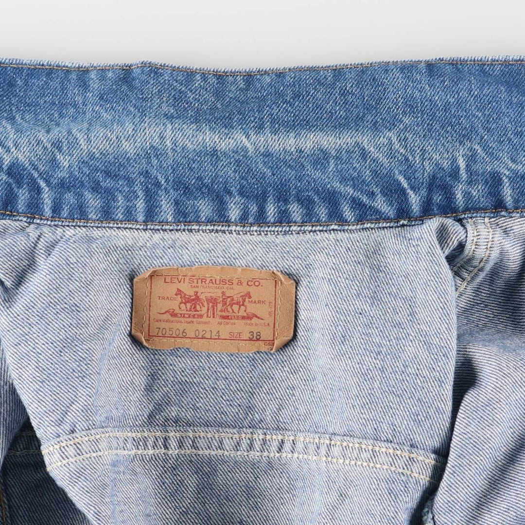 90'S Levi's 70506-0214 denim jacket, denim jacket, made in USA, men's size S, vintage cotton blue type Vintage Second Hand
