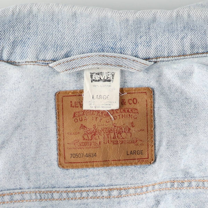 90'S Levi's 70507-4834 Denim Jacket, Men's Size L, Vintage cotton blue type Vintage Second Hand