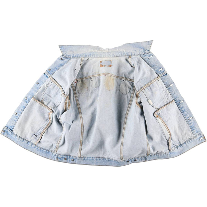 90'S Vintage Levi's Denim Jacket, Made in USA, Men's Size Medium unclear Blue type light blue Vintage Second Hand