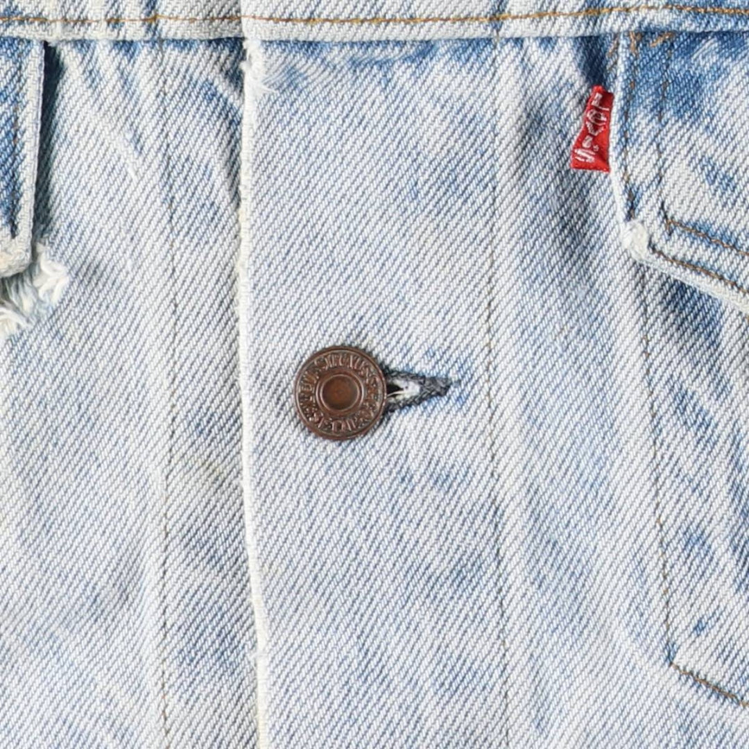 90'S Vintage Levi's Denim Jacket, Made in USA, Men's Size Medium unclear Blue type light blue Vintage Second Hand