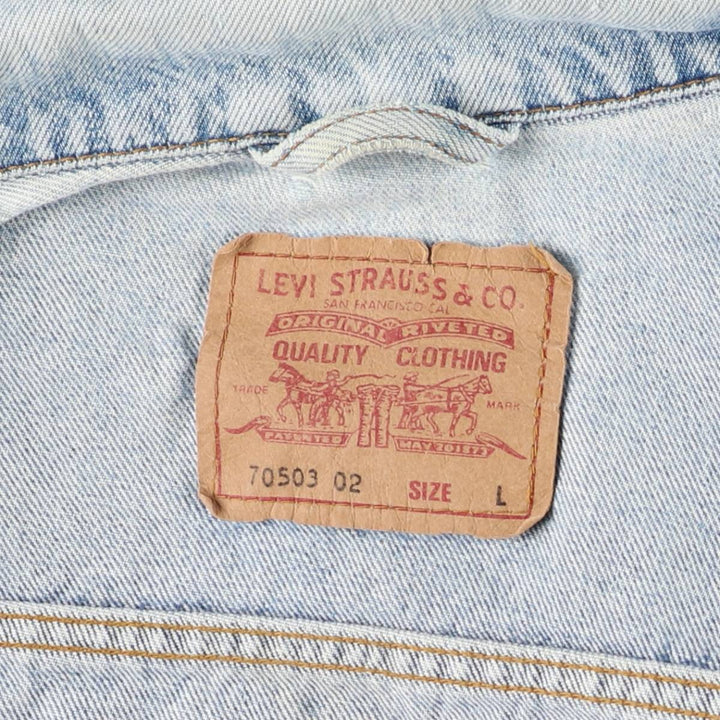 90'S Levi's 70503-0216 denim jacket, denim jacket, men's size L, vintage cotton blue type Vintage Second Hand