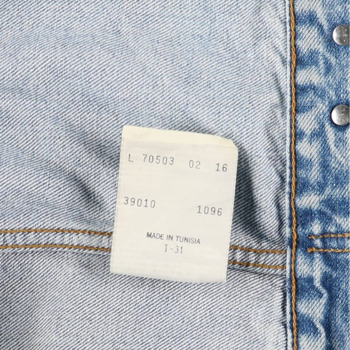 90'S Levi's 70503-0216 denim jacket, denim jacket, men's size L, vintage cotton blue type Vintage Second Hand