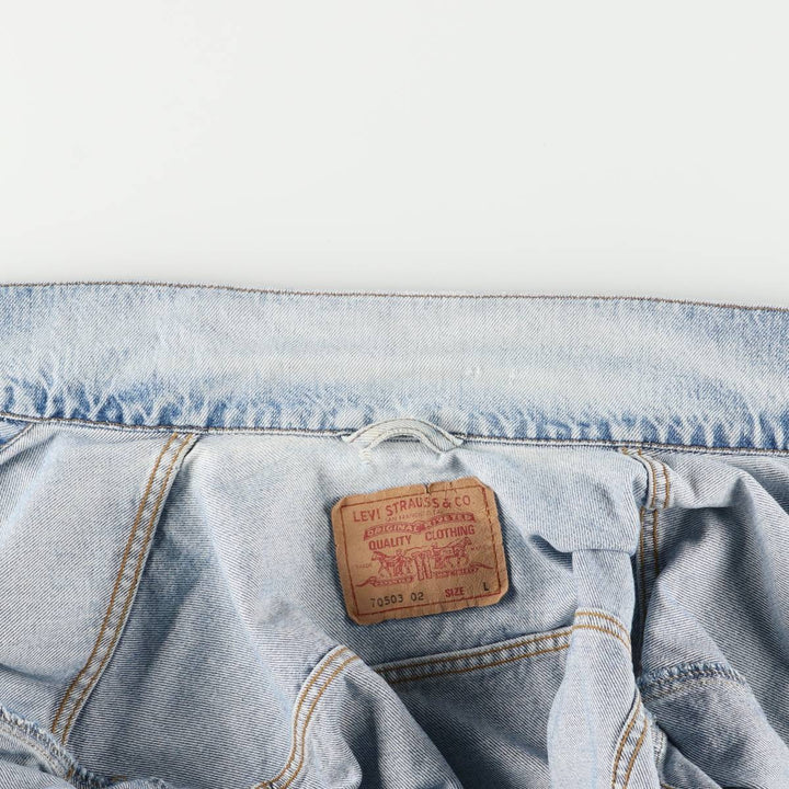 90'S Levi's 70503-0216 denim jacket, denim jacket, men's size L, vintage cotton blue type Vintage Second Hand