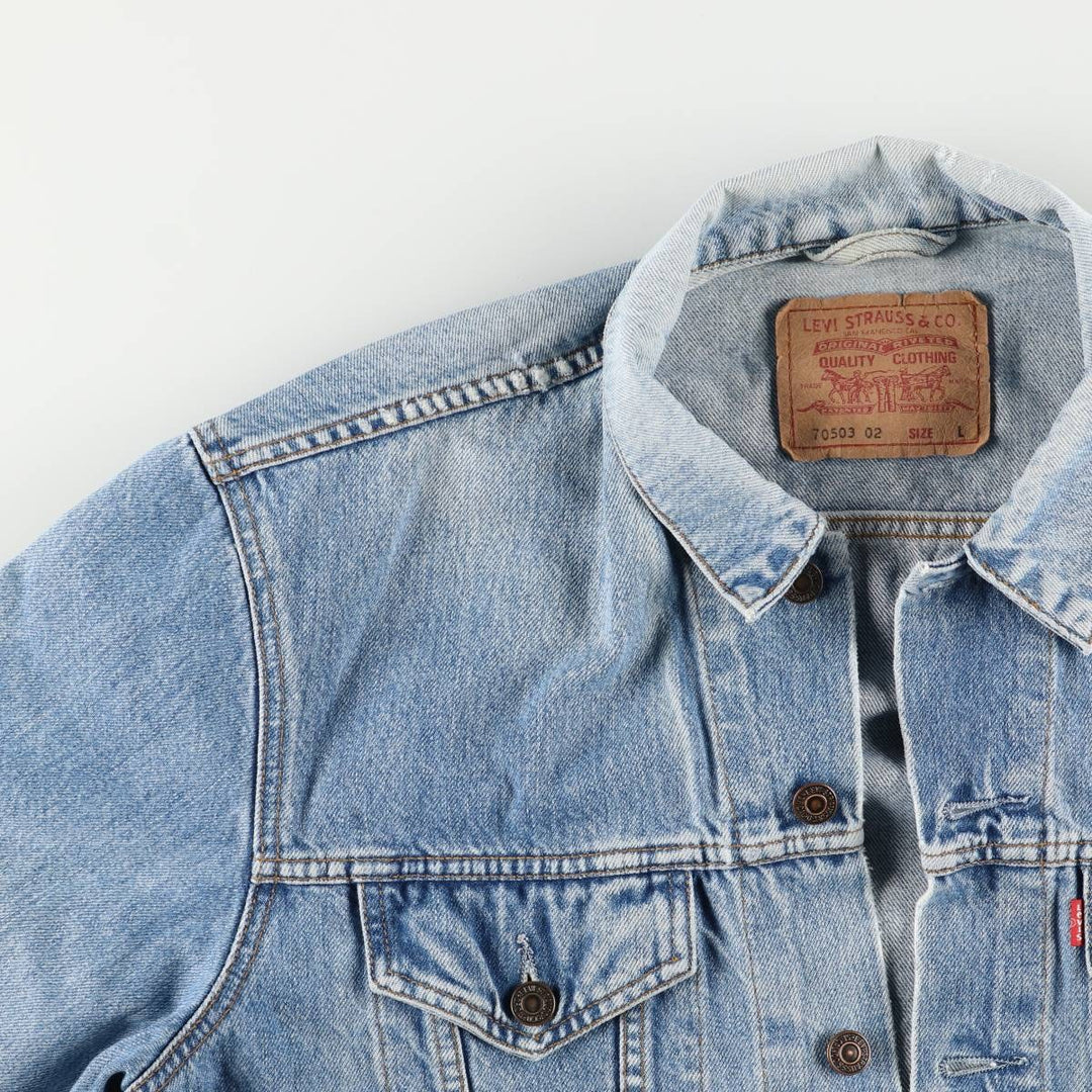 90'S Levi's 70503-0216 denim jacket, denim jacket, men's size L, vintage cotton blue type Vintage Second Hand