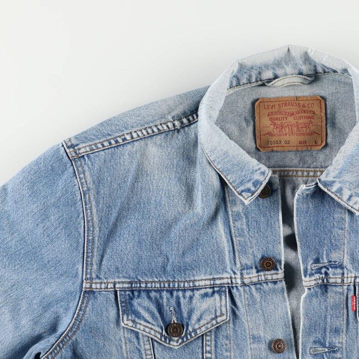 90'S Levi's 70503-0216 denim jacket, denim jacket, men's size L, vintage cotton blue type Vintage Second Hand