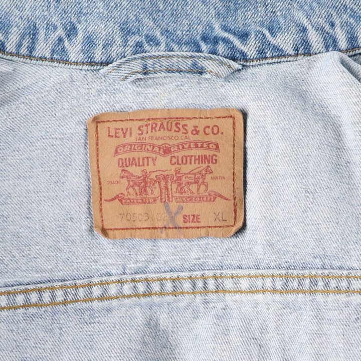 90'S Levi's 70503-0210 denim jacket, G-jacket, men's XL size, vintage cotton blue type Vintage Second Hand