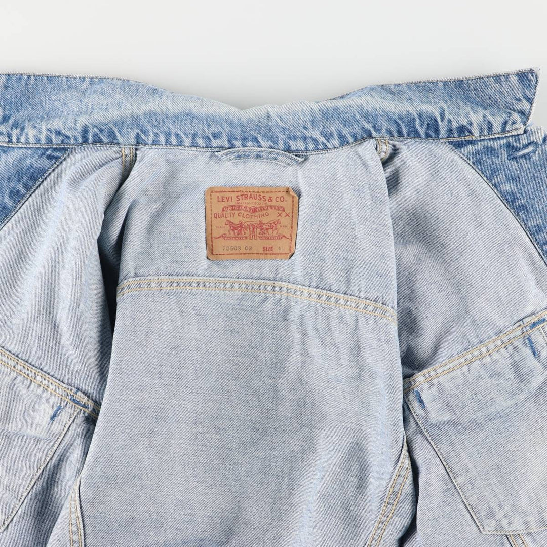 90'S Levi's 70503-0215 Denim Jacket, Men's Size XL, Vintage cotton blue type Vintage Second Hand
