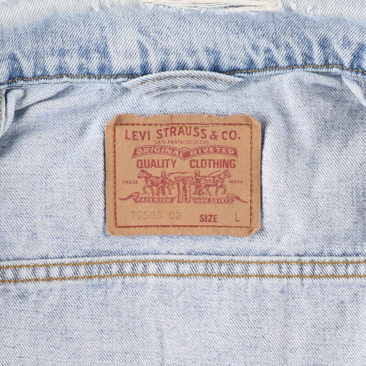 90'S Levi's 70503-0210 denim jacket, denim jacket, men's size L, vintage cotton blue type Vintage Second Hand