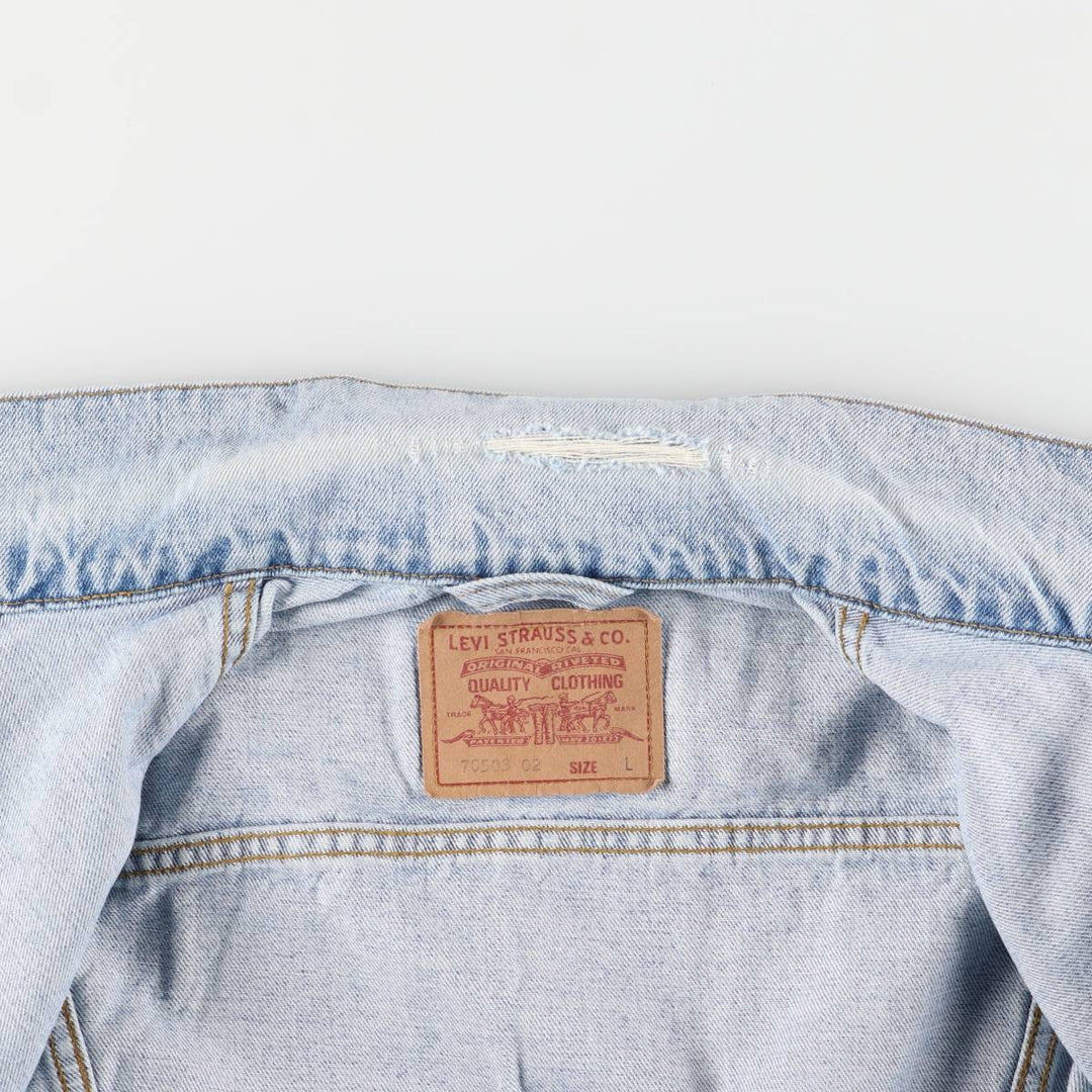 90'S Levi's 70503-0210 denim jacket, denim jacket, men's size L, vintage cotton blue type Vintage Second Hand