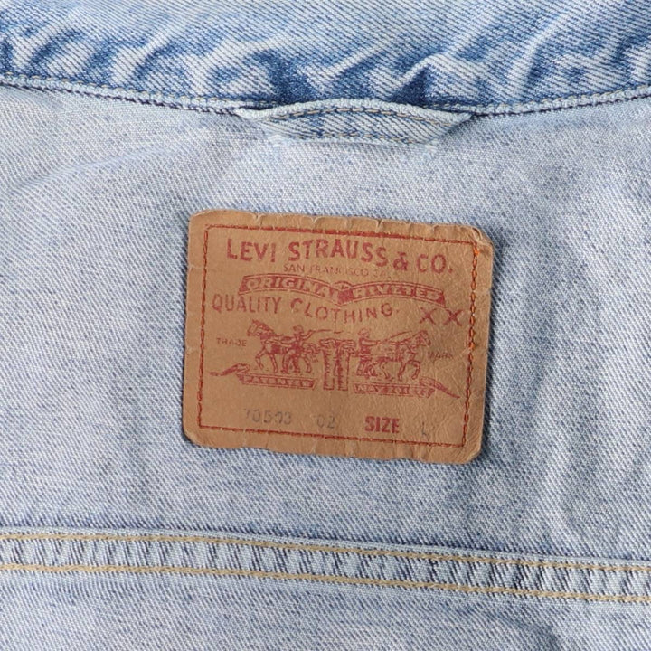 90'S Levi's 70503-0210 denim jacket, denim jacket, men's size L, vintage cotton blue type Vintage Second Hand