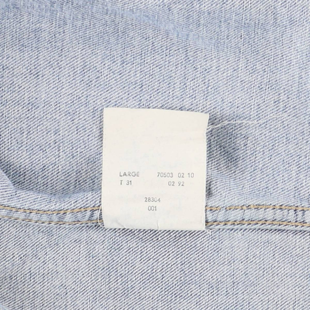 90'S Levi's 70503-0210 denim jacket, denim jacket, men's size L, vintage cotton blue type Vintage Second Hand