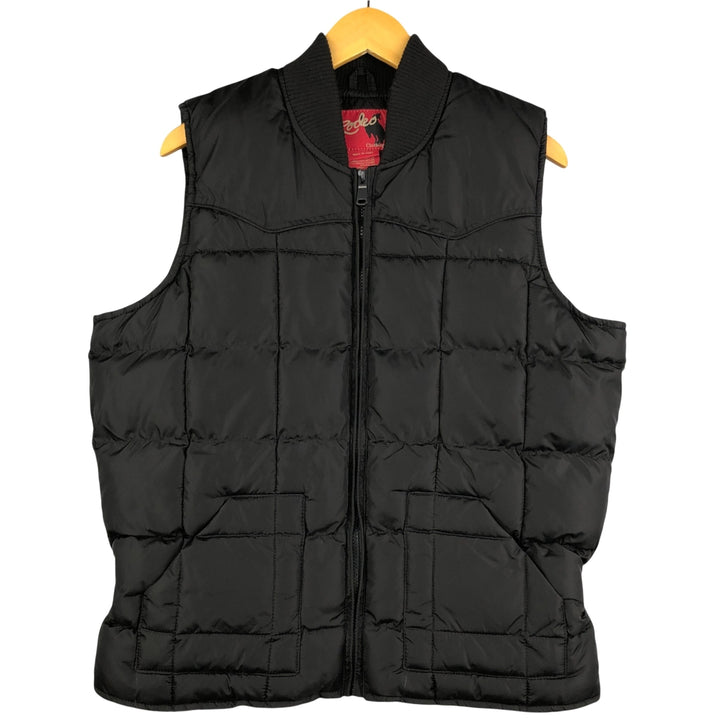 Vintage 90'S RODEO down vest, men's size S, padded Nylon black type Vintage Second Hand