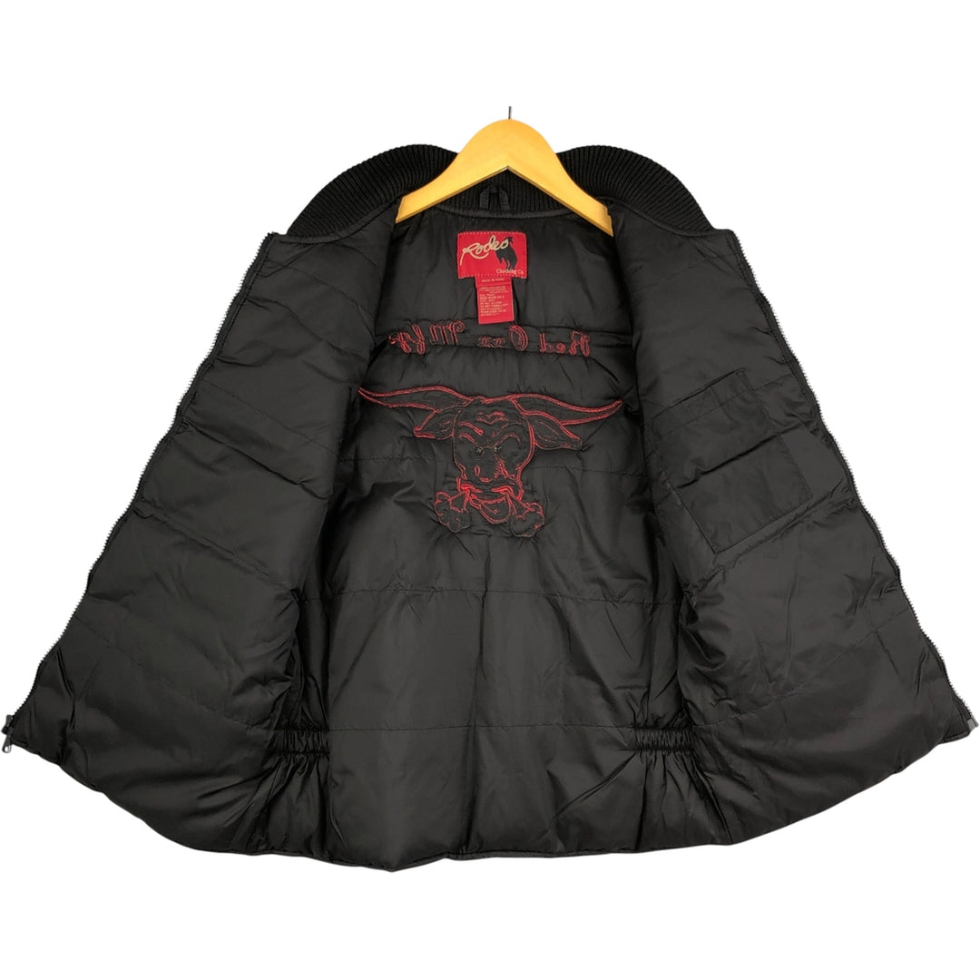 Vintage 90'S RODEO down vest, men's size S, padded Nylon black type Vintage Second Hand