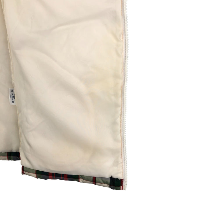 2000'S LANDS' END Check Pattern Down Vest, Men's Size L polyester ivory Vintage Second Hand