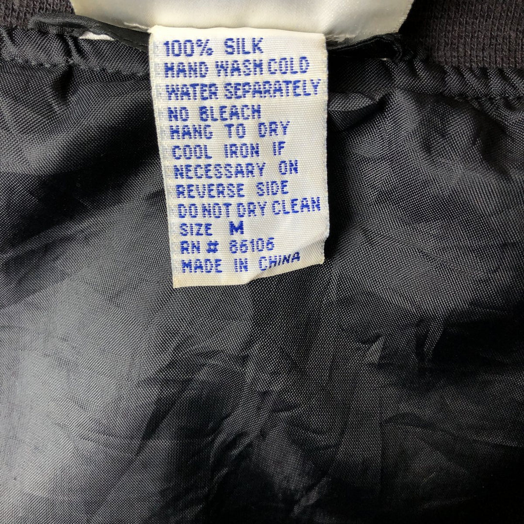 90'S AMERICAN CHARACTERS LOONEY TUNES Tasmanian Devil Silk Blouson, Men's Size M silk black type Vintage Second Hand