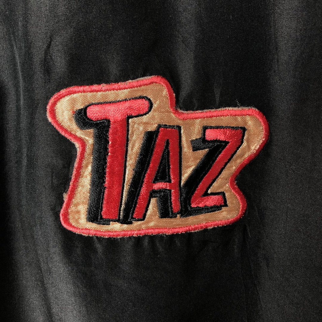 90'S AMERICAN CHARACTERS LOONEY TUNES Tasmanian Devil Silk Blouson, Men's Size M silk black type Vintage Second Hand