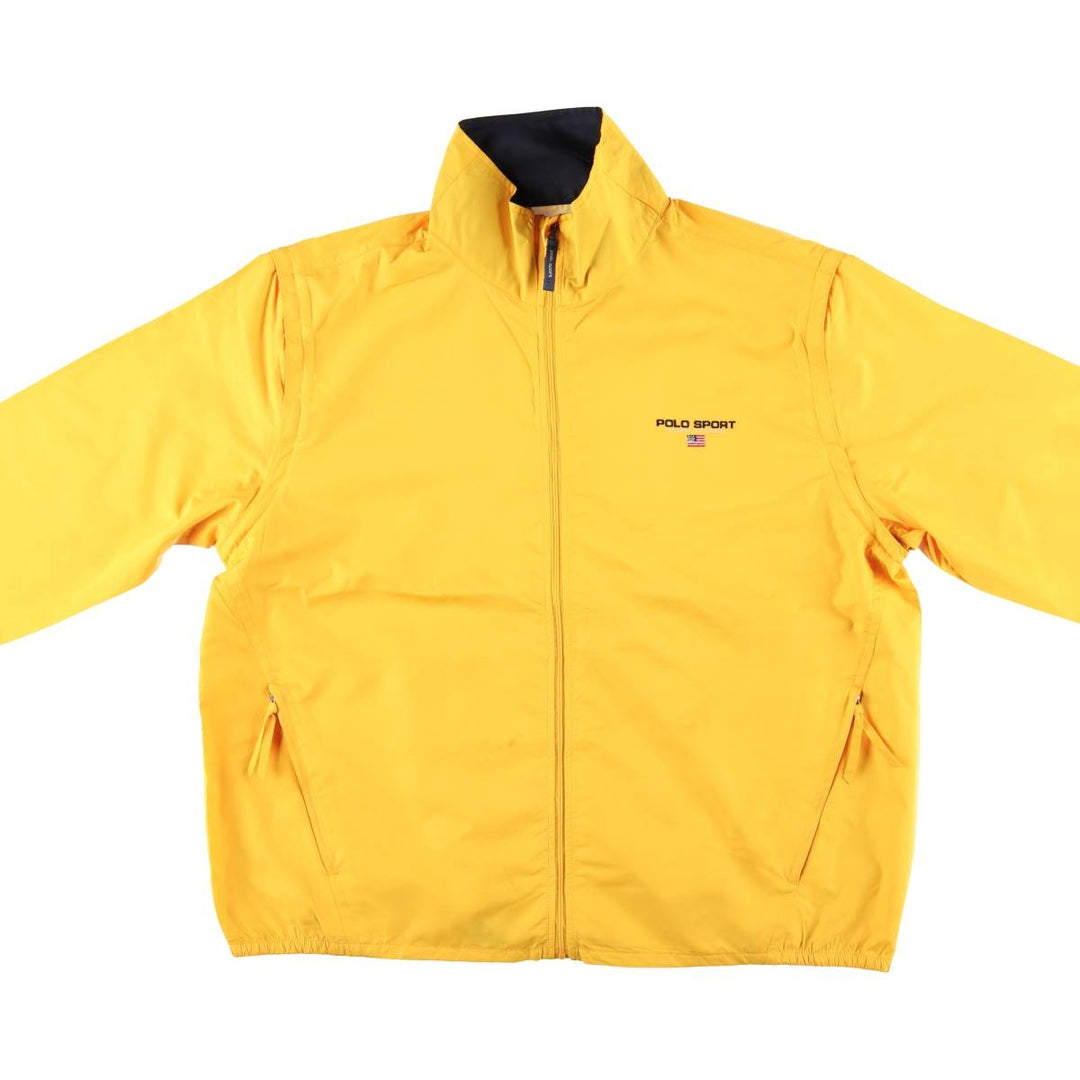 Vintage 90'S Ralph Lauren Polo Sport windbreaker, size L, men's polyester yellow type Vintage Second Hand