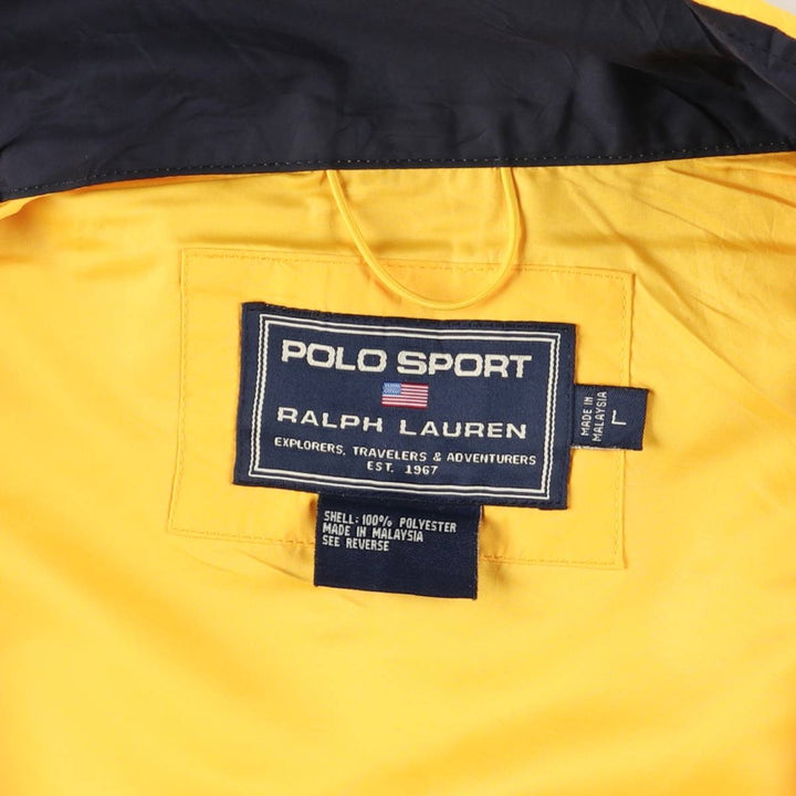 Vintage 90'S Ralph Lauren Polo Sport windbreaker, size L, men's polyester yellow type Vintage Second Hand