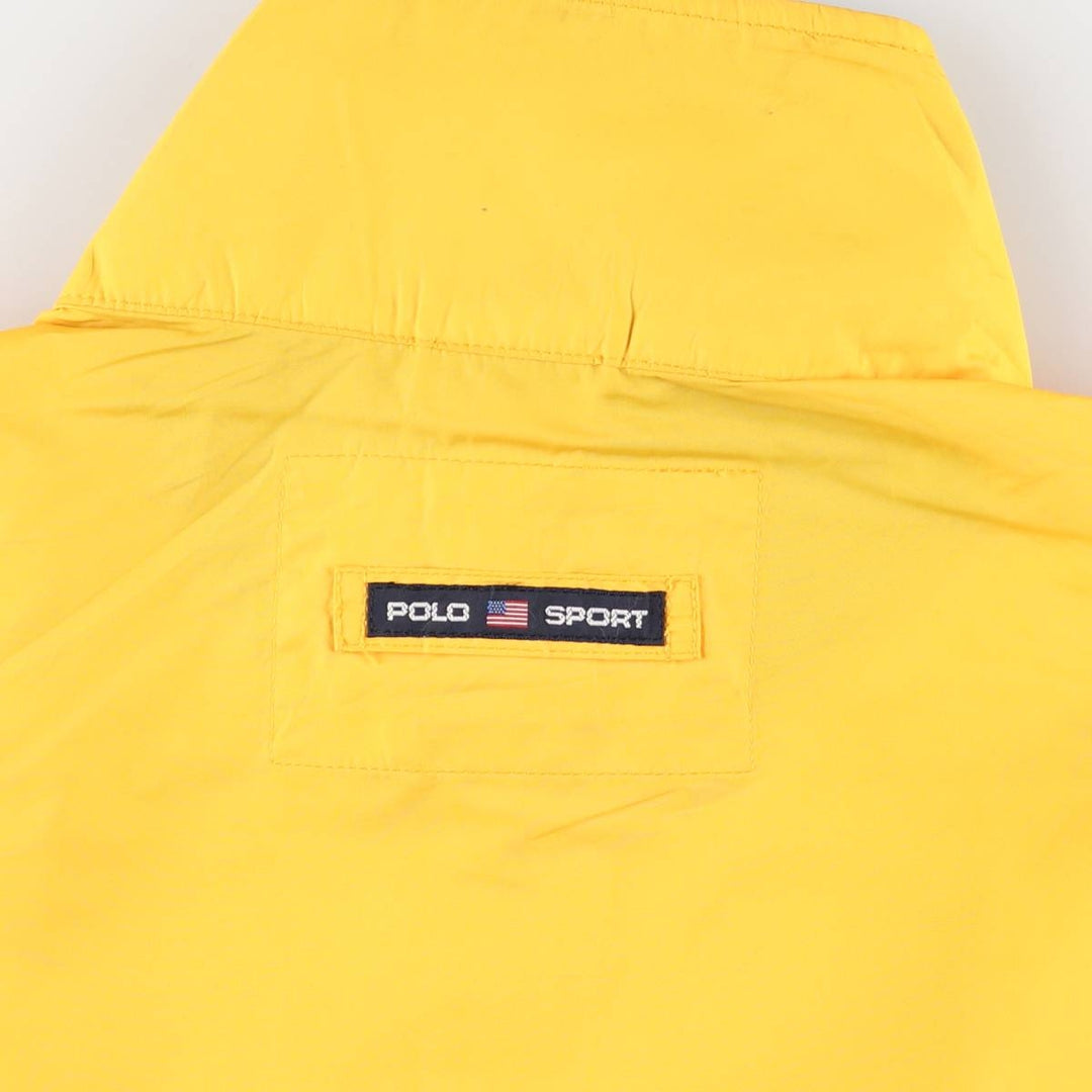 Vintage 90'S Ralph Lauren Polo Sport windbreaker, size L, men's polyester yellow type Vintage Second Hand