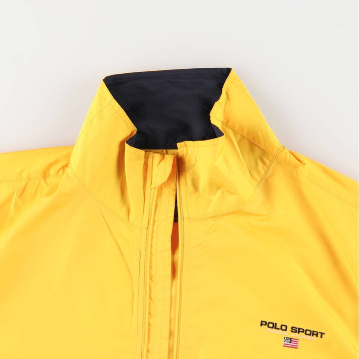 Vintage 90'S Ralph Lauren Polo Sport windbreaker, size L, men's polyester yellow type Vintage Second Hand