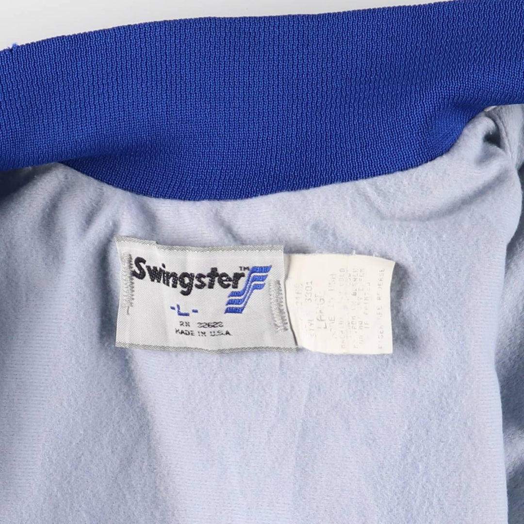 Vintage 80s-90'S Swingster Nylon Varsity Jacket, Award Jacket, Made in USA, Men's Size L Nylon blue type Vintage Second Hand