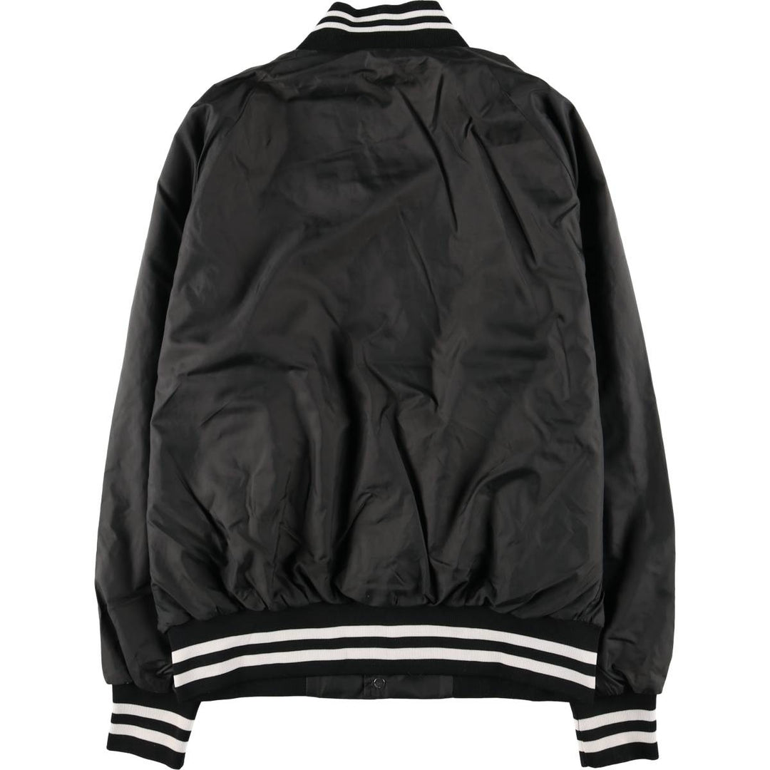 Vintage 80s-90'S SPORTSMASTER Nylon Varsity Jacket, Award Jacket, Made in USA, Men's XL Nylon black type Vintage Second Hand